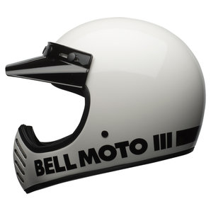 Bell Moto-3 Classic White Crosshelm Weiss unter Bell