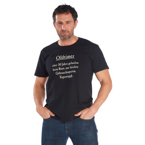 Oldtimer 50 T-Shirt Schwarz Rahmenlos